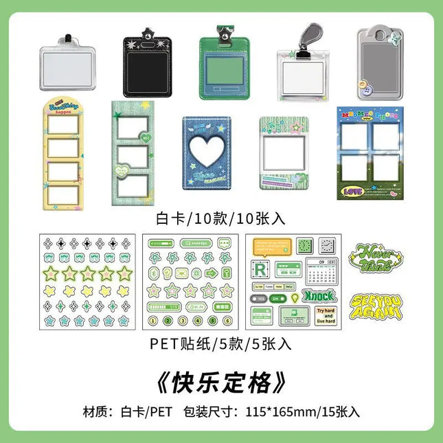15Pcs/lot Y2K Cute Retro Paper Card Stickers Material Pack Decorative Journal Scrapbooking DIY Photo Frame Collage