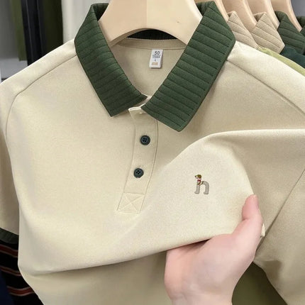 Luxury brand men's short sleeve polo shirt summer fashion hot selling original dog embroidery boutique top golf casual T-shirt
