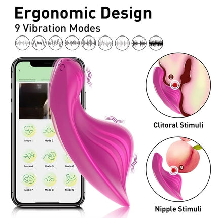 APP Wearable Vibrator Sex Toy for Women 9 Modes Powerful Two Point Stimulation Personal Massager Rechargeable Couple Sex Toys