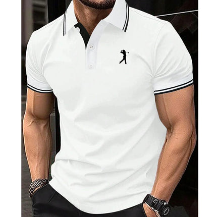 3D Digital Printed Men's Short-Sleeved Polo Shirt for Comfortable Wear, Summer Fashion Casual Men's Short-Sleeved Shirt