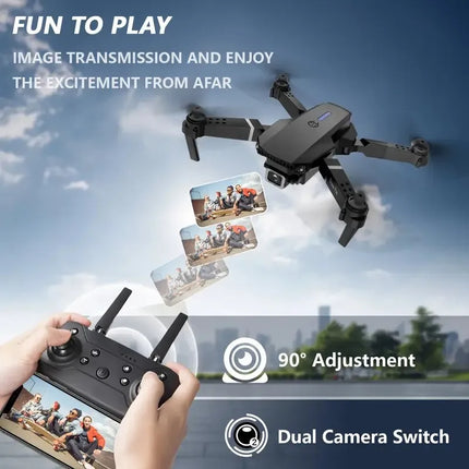 Best-Selling E88 Aerial Photography Drone - Beginner Practice Model with Dual Cameras for Aerial Photography, Dual Batteries for Extended Battery Life Set