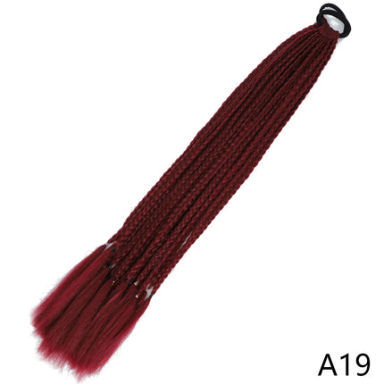 AZQUEEN Synthetic Gradient Color Dirty Braided Ponytail 60CM Elastic Rubber Band Braiding Pony Tail Hair Extensions For Girls