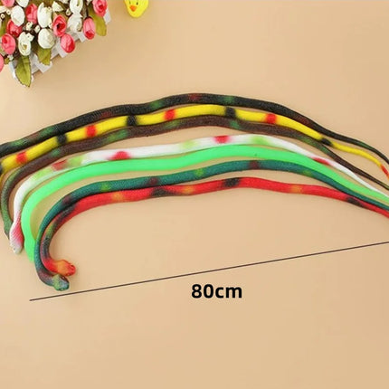 Soft Rubber Toy Snake Black Simulation Snake Realistic Halloween Garden Prank 80cm Prop Fake Snake Scary Intimidating Prank Toy