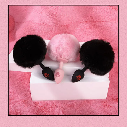 6pcs/Set SM Erotic Cosplay Cute Fox Tail Anal Plug Bow-Knot Cat Ears Headbands Collar Couples Accessories Sex Toys For Female