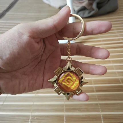 Game Impact Fontaine Sumeru Wanderer Light Pervious Key Chain 7 Element Eye Of Original God Cosplay Toy KeyRing