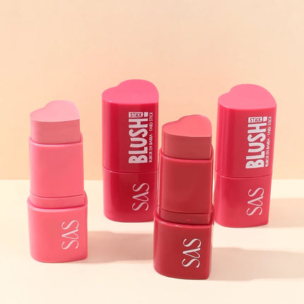 USHAS 3-in-1 Color Contouring Blush Stick Blush Contouring Natural Makeup Waterproof Long-lasting Lipstick