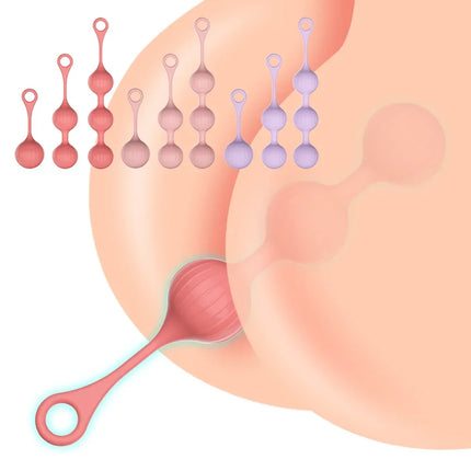 Anal Beads TPE Prostate Massager Butt Plug Set Handle Design Gradual Sizes Smooth Comfortable Sex Toys For Men Women Beginners