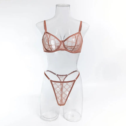Black Thin Straps Underwire Push Up Bra & Brief Set Women Underwear Sexy Lingerie Ladies Bralette Bras with Panties