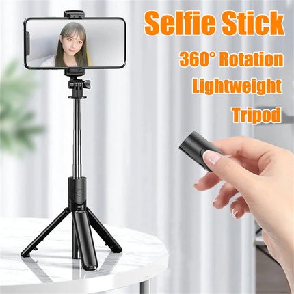 Roreta Selfie holder Tripod with Wireless Bluetooth Remote, Portables Foldable Stand for Vlog Shooting for iPhone Smartphone