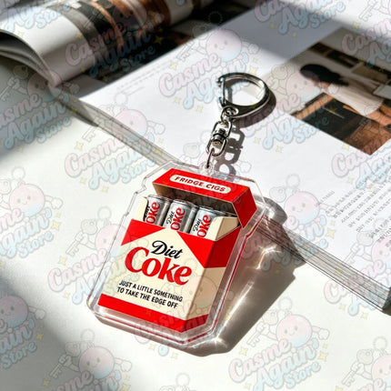 Funny Diet Coke Fridge Cigs Keychain Accessories Bag Game Keyrings Jewelry Manga Fans Gifts