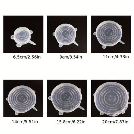 6PCS/SET  Silicone elastic cover, reusable and durable food storage bowl cover, dishwasher and refrigerator safe storage