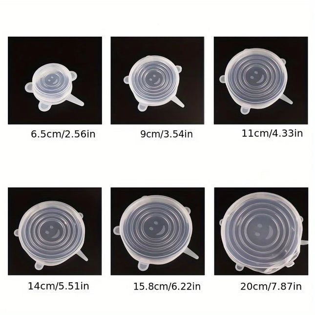 6PCS/SET  Silicone elastic cover, reusable and durable food storage bowl cover, dishwasher and refrigerator safe storage