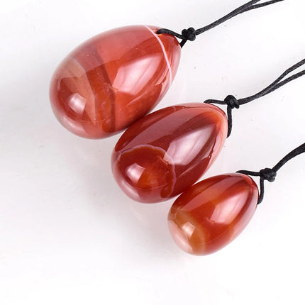 3Pcs/Set Natural Carnelian Yoni Egg Women Kegel Exercise Massage Ball Hygiene Care Jade Egg Vaginal Muscle Tightening Kegel Egg