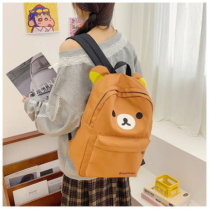 Kawaii Cute Bear Rilakkumas Backpack Large Capacity Anime Cartoon Backpack Stylish Student School Bag Shoulder Bags Schoolbag