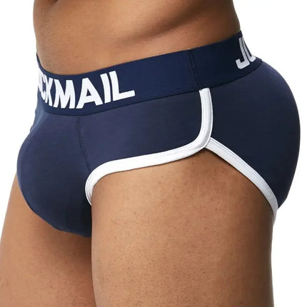 JOCKMAIL Padded Enhancing Bulge Mens Underwear Male Briefs Cotton Sexy Double Removable Push Up Front And Bottom Gay Underwear