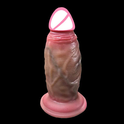 1pc 8.6inch Thrust Realistic Dildo Vibrator With 10 Telescopic And 10 Vibration Modes With Heating, Silicone Soft Realistic Remote Control Adult Sex Toy For G-spot Vibration Stimulation With Powerful Suction Cup