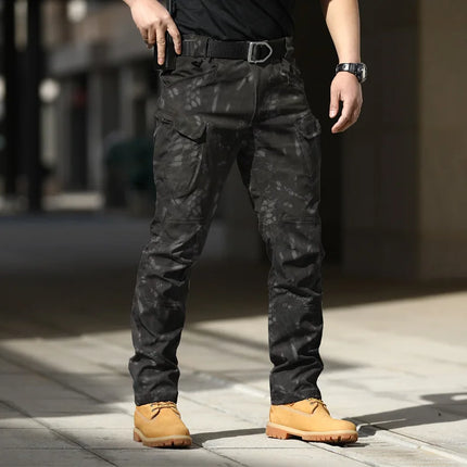 Summer Casual Lightweight Army Military Long Trousers Male Waterproof Quick Dry Cargo Camping Overalls Tactical Pants Breathable