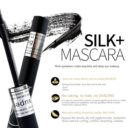 BOB Stunning Long Mascara Waterproof Curl Thick Curve Brush Head Not Dizzy Makeup Not Easy to Take Off Makeup