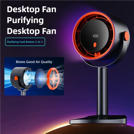 TINSOL New bladeless turbine electric fan, portable outdoor camping fan, with timer function, suitable for office and home use