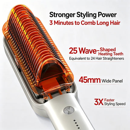 KSKIN 2 In 1 Hair Straightener Brush Multifunctional Professional Hair Straightening Comb Anti-Scald Quick Heating Hair Styling