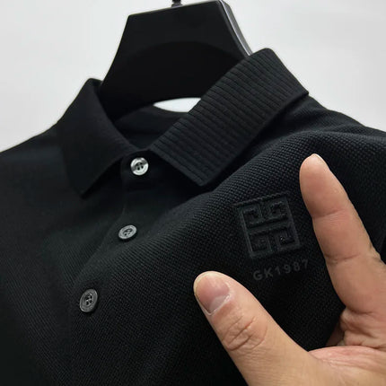 100% Cotton Breathable Polo Shirt, Short Sleeve Men's Branded T-shirt 2023, Summer High-End Embroidered Casual Loose Polo Shirt for Men