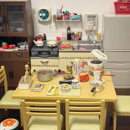 Genuine Re-Ment Genuine Dining Table At Home Japanese Style Miniature Scene Blind Box Trendy Collecte Model Ornament Gift Toys