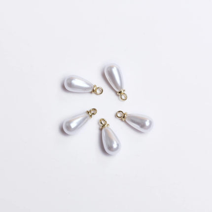 5Pcs/bag 10/14/16/18mm White Imitation Pearl Water Drop Pendant DIY Earrings Necklace Bracelet Brooch Jewelry Makings