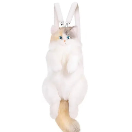 2026 Realistic Calico Cat Plush Backpack - Lifelike Stuffed Animal Purse, Cute Collectible Doll Gift for Cat Lovers