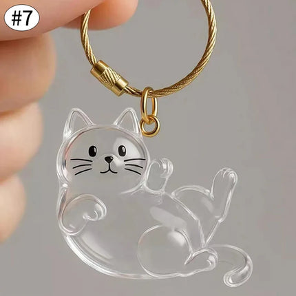 Cat Hair Memorial Storage Keychain Cat Fur Container Pets Cat Fur Collector Capsule Keyring Kitty Hair Hanging Pendants
