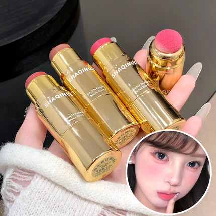 SHAQINUO Velvet Matte Smooth Blush Stick Long-lasting Brown Tone for Autumn & Winter Natural Makeup Effect And Easy To Apply