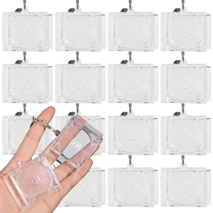 1/30Pcs Blank Album Mini CD Case Keychain DIY Peripheral Commemorative Keyring for Car Backpack Key Pendant Hanging Decoration