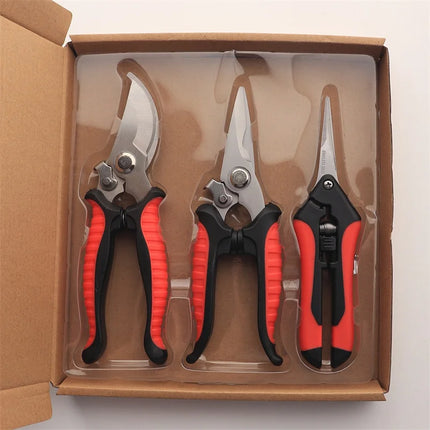 Stainless Steel Garden Scissors Set Gardening Shears Set Fruit Grape Thinning Pruning Shears Straight Gardening Flower Scissors