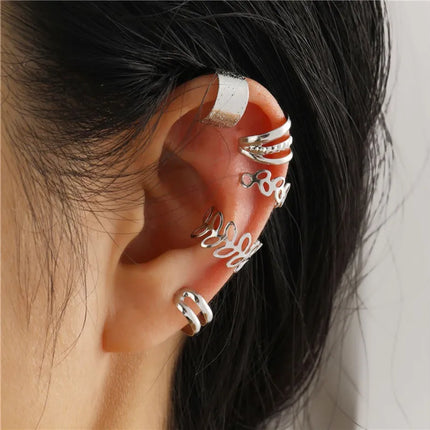 KOTiK 2024 Fashion Ear Cuffs Without Piercing Ear Clip Earrings Non-Piercing Fake Cartilage Earrings For Women Jewelry Gifts