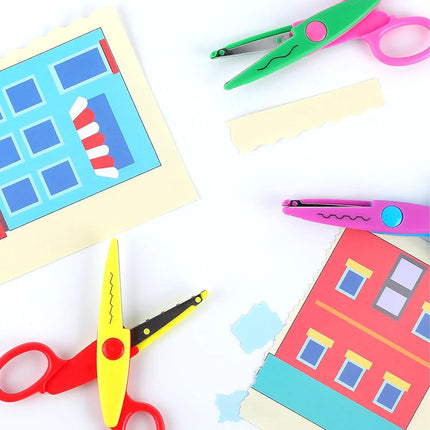 Cute Decorative Lace Scissors Set Safety Art Craft Scissors for Student DIY Album Paper Cutting Perfect Back to School