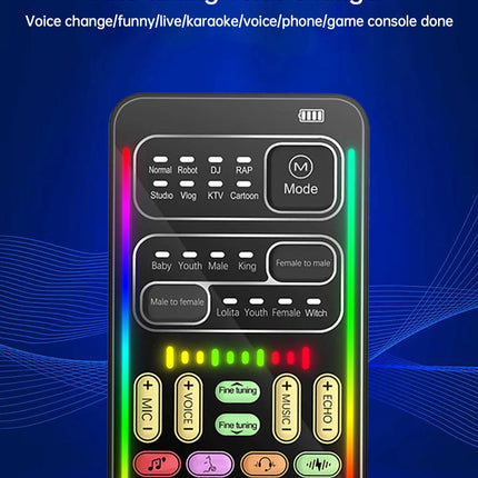 Voice Changer Microphone Bluetooth Mic Wireless For iPhone Android Mobile Cell Phone PC Mini Live Sound Card Mixer Recorder Kit