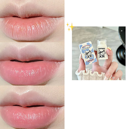 Natural Milk Flavor Moisturizing Lip Balm Cream Transparent Jelly Lipstick Lips Plumper Autumn and Winter Lips Care Serum Primer