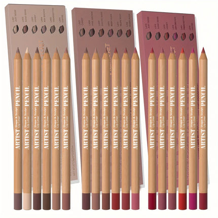 6Pcs Velvet Matte Lip Liner Set - Long-Lasting, Non-Dry Formula | Versatile Shades for All Skin Types | Includes Berry, Brown