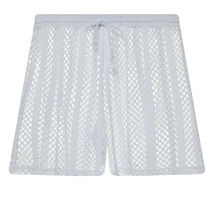 Men Boxers Mesh Sexy Underwear Hollow Lingerie Fishnet Sleepwear See Through Long Leg Boxer Shorts Underpants