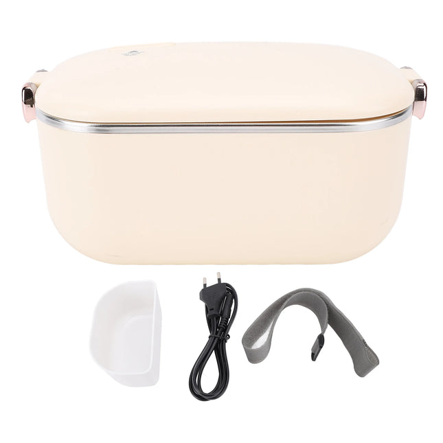 1L Capacity Electric Lunch Box Stainless Steel Bento Box Leak-Proof Portable Food Warmer for Office