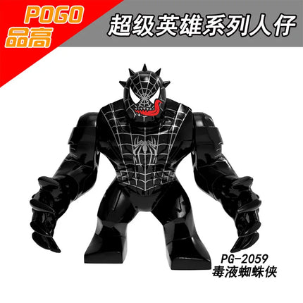 Building blocks, Marvel superheroes, assembled dolls, Spider Man, Iron Man, Venom, Shark, Deadpool, DIY gifts, children's toys