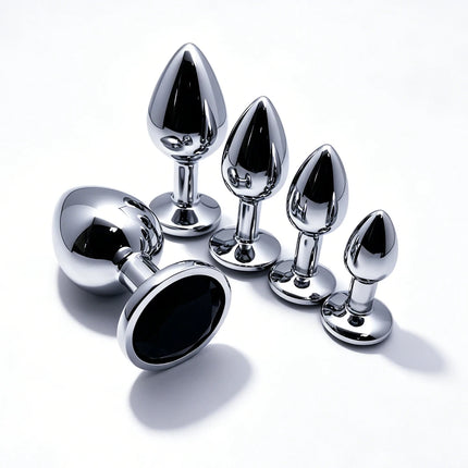 5 Size butt plug Metal anal plug Jewelry base beginner to expert G-point massage dildos adult women toys adult men toys