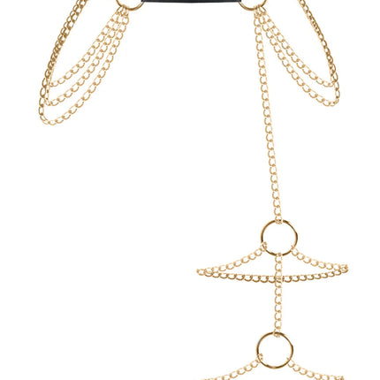 Women Fashion Full Body Belt with Chains Street Style Cool Punk Pu Leather Belt With Leg Decorative Belt Goth Clothing Accessory