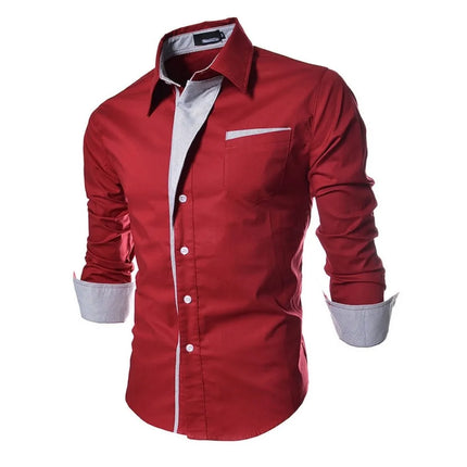 2026 Men's Long Sleeved Casual Shirt, Striped Slim Fit Men's Shirt, Fashionable Section Color, Plus Size, Diverse Colors