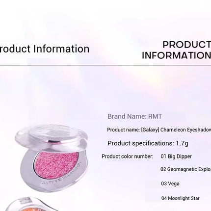 RMT Galaxy Chameleon Monochrome Eye Shadow Flash Long-Lasting Spotflash Highlight Eyeshadow Pearlescent Silky 1.7g