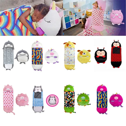 Children's Cartoon Sleeping Bag Kids Animal Soft Lazy Sleepsacks Baby Plush Doll Pillow Sleep Sack for Boys Girls Birthday Gift