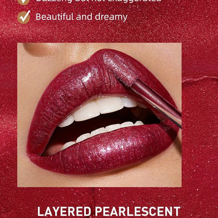 Beauty Purple Glitter Liquid Lipstick - Highly Pigmented Velvet Matte Waterproof Long Lasting Non-Stick Cup