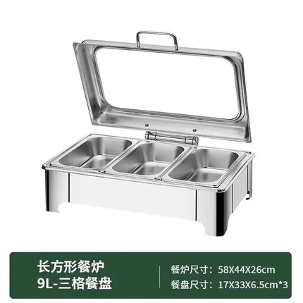 [New]Buffet Insulation Furnace Stainless Steel Electric Heating Meal Furnace Commercial Hotel Buffet Furnace Canteen Visible