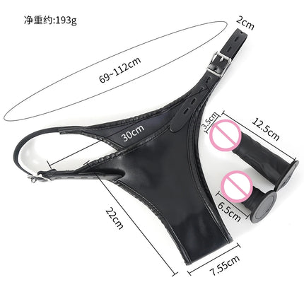Strap-On Thong with Inner Dildo,Detachable Vaginal Anal Plug Sex,Women Masturbation,Chastity Panties,BDSM Toys