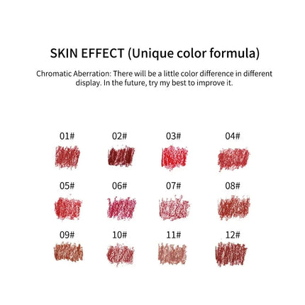 12 Piece Matte Lip Liner Set for Nude Makeup Waterproof and Sweat Proof Long Lasting Makeup Lip Liner and Lipstick in One