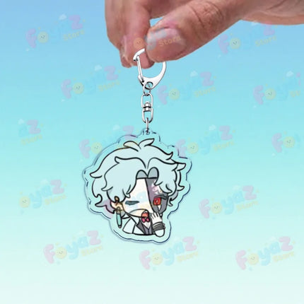 Cute Cartoon Dottore Keychains for Accessories Game Gamer Anime Jewelry Keyrings Chibi Charm Friends Gifts
